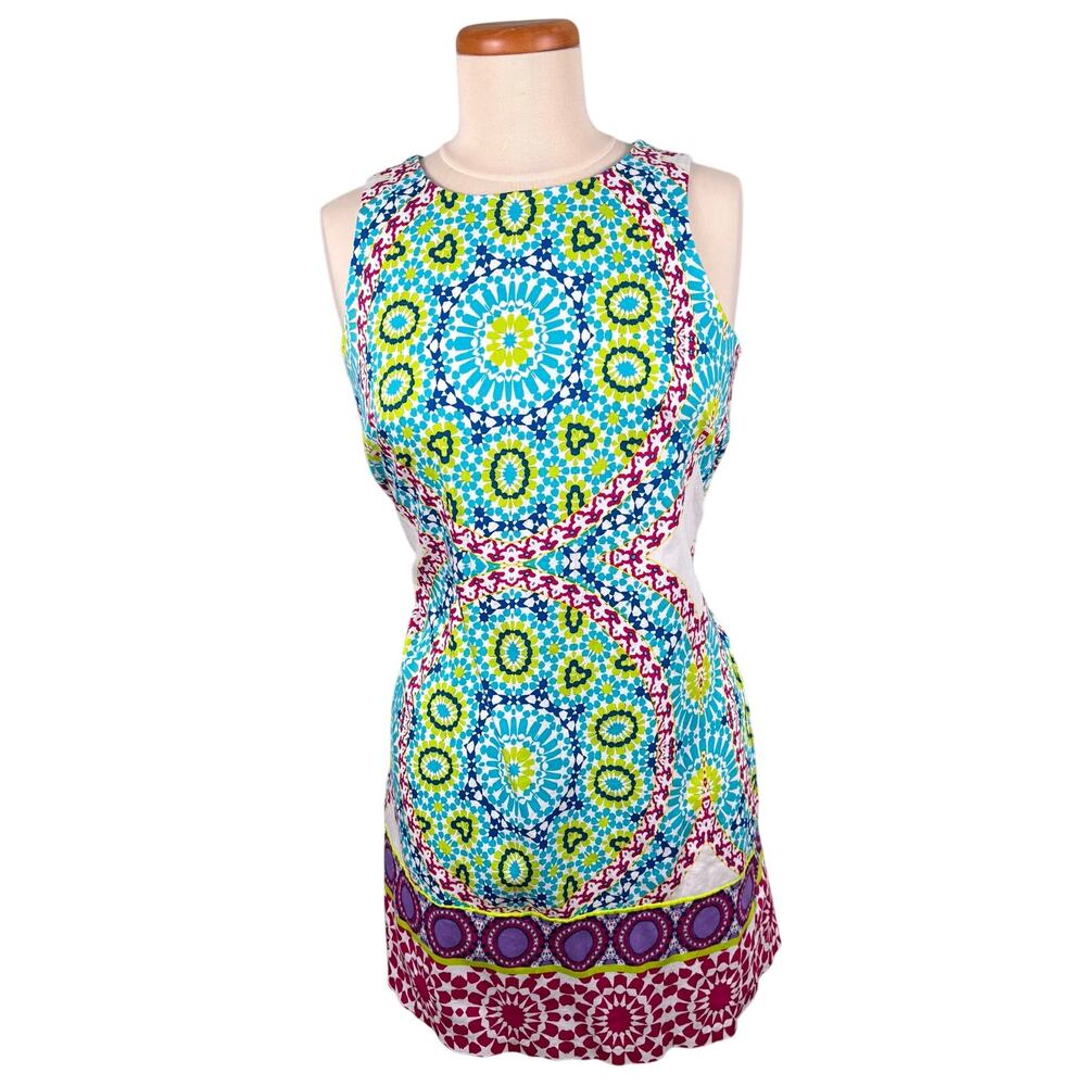 London Style Women's Size 8 Multicolor Stretch Floral Paisley Sleeveless Dress